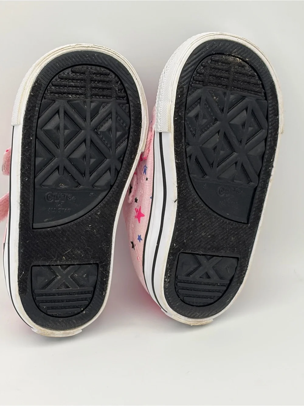 Converse Kids Pink Canvas Sneakers with Multicolor Star Print